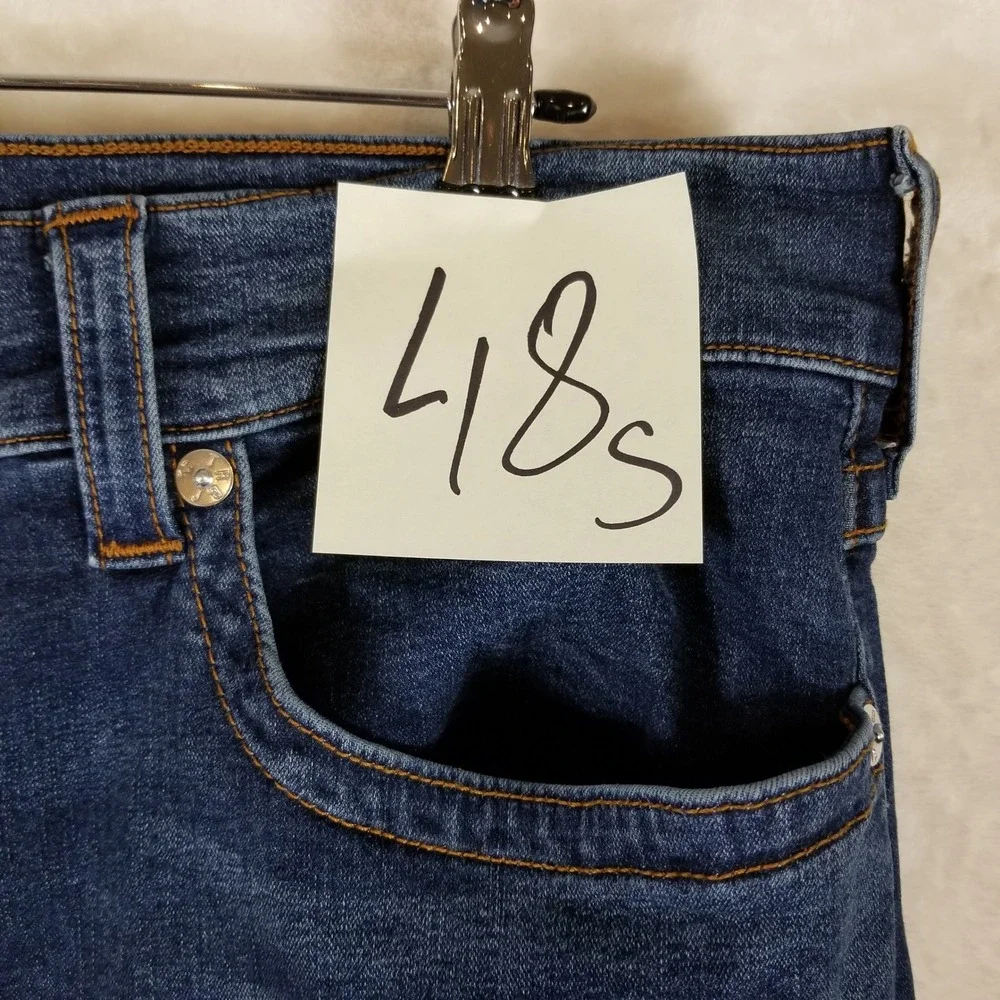 True Religion Rocco Relaxed Skinny Jeans Mens 38 Blue Indigo Horseshoe Pockets